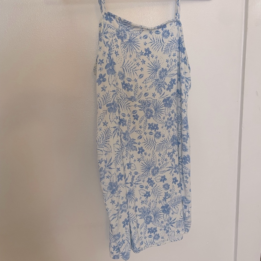 Large, blue & white dress